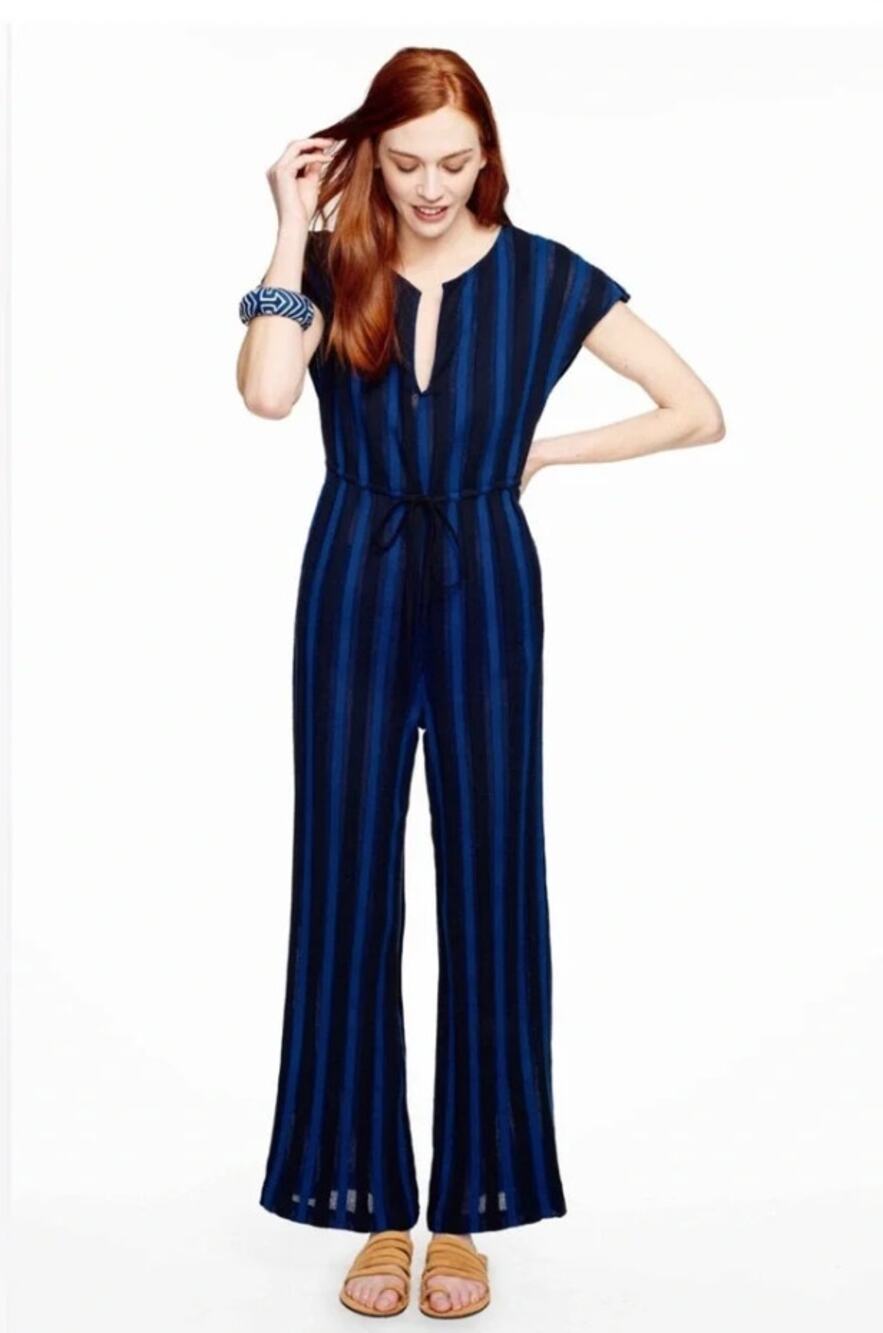 Ace and Jig Blur lunar jumpsuit in Blue Striped Large